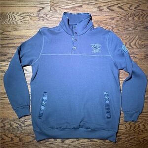 Blue Pullover Sweatshirt with Button Collar NRA Sz L